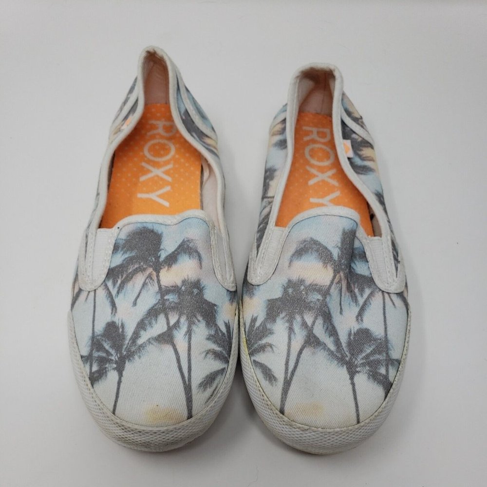 Roxy Malibu Womens Tropical Print Slip On Cushioned Flats Size 8.5